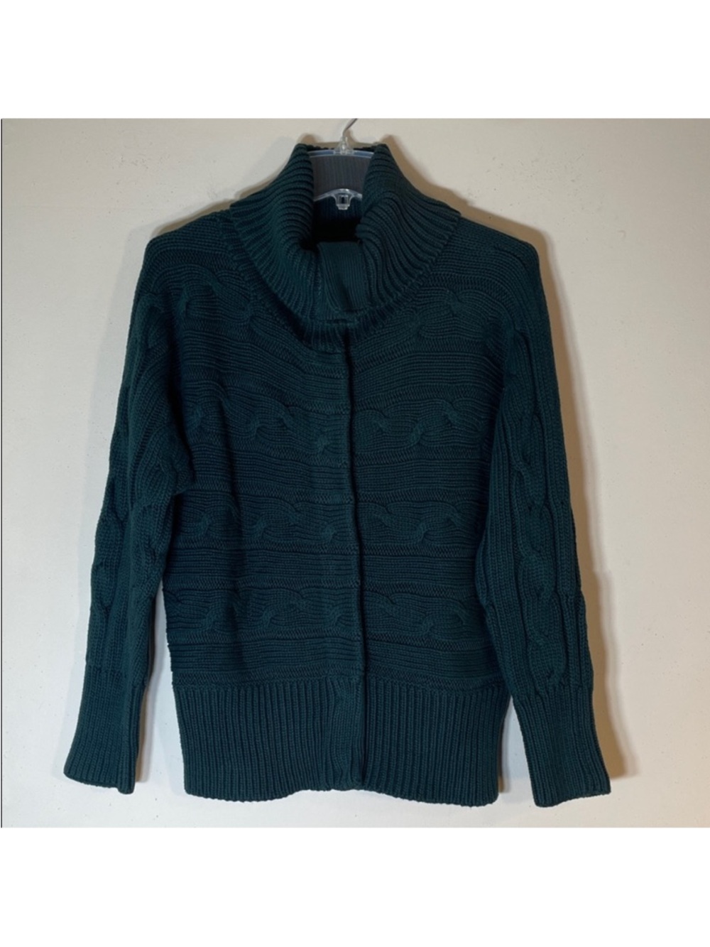 Talbots Cable Knit Cowl Neck Cardigan Sweater. Large. NWT. $129!